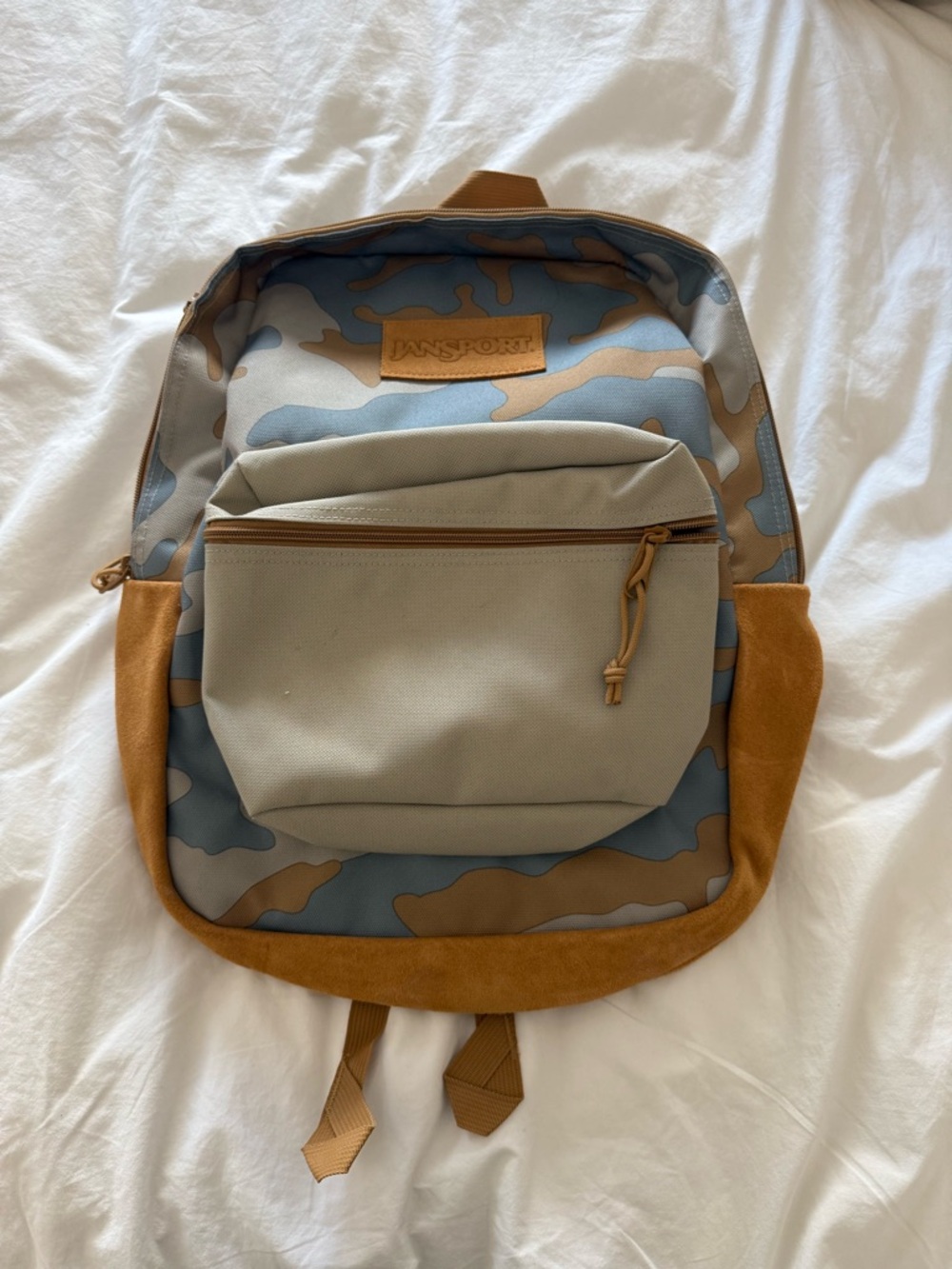 Jansport Desert Camo Backpack in Blue, Tan & Cream